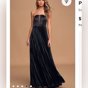 Lulus Black Strapless Formal Maxi Dress
